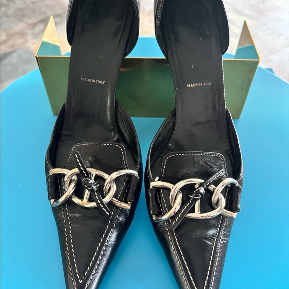 Prada size 40 D Orsay ladies pump- kitten heels lightly worn condition - Picture 11 of 13